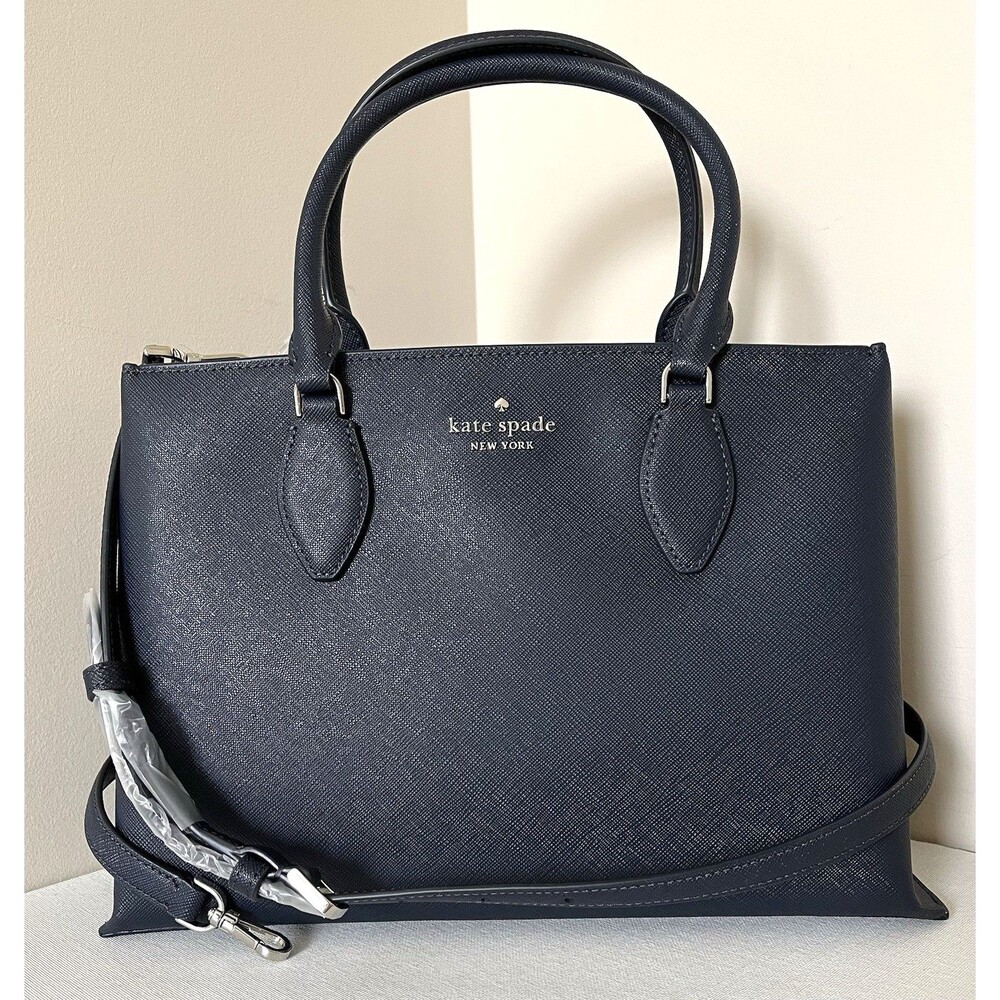New Kate Spade Rae Medium Satchel Saffiano Blazer Blue - Picture 1 of 6